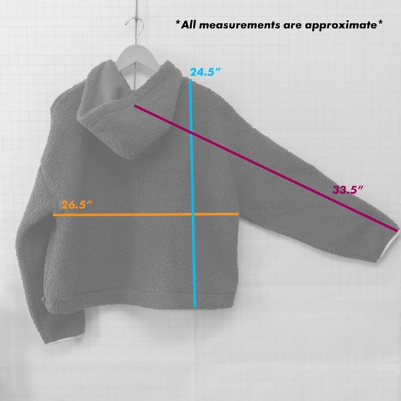 *NWT* Wild Fable Half Zip Anorak Hoodie Sherpa - Gray - Size L - Picture 7 of 9